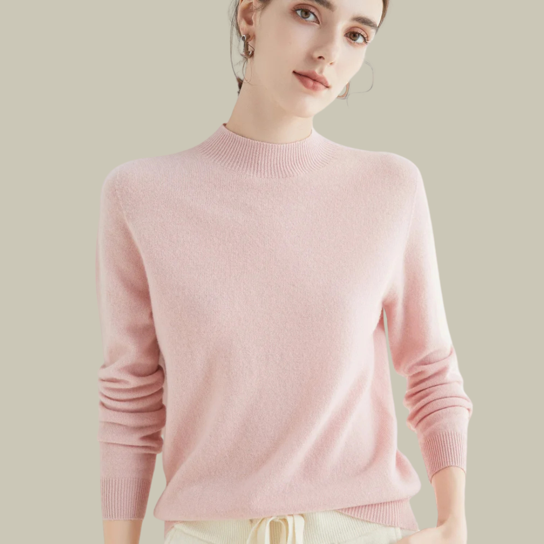 Women’s High Neck Slim Fit Sweater Elegant Fitted Winter Top