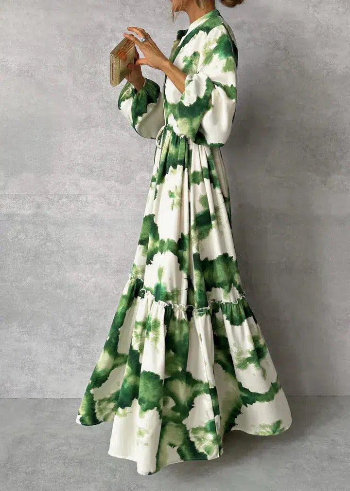 Women's Elegance Flowy Tie-Waist Maxi Evening Party Dress