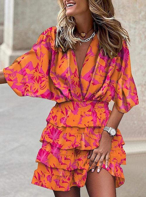 Women's Summer Bohemian-Inspired Twist-Front Mini Dress