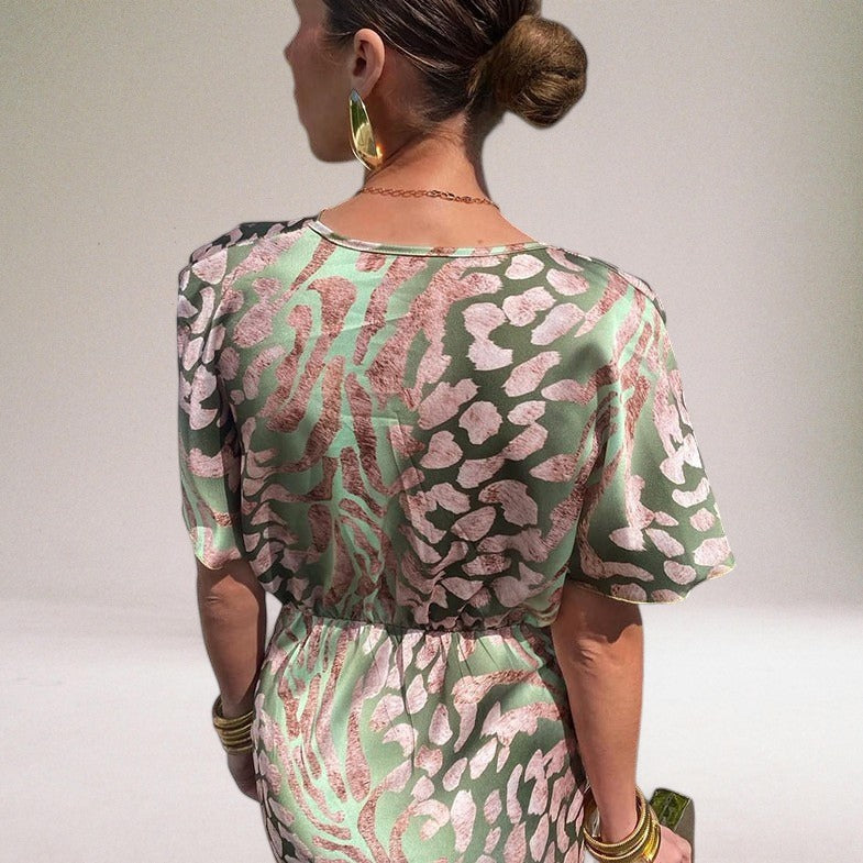 Exquisite Twisted V-neckline Maxi Dress for Women