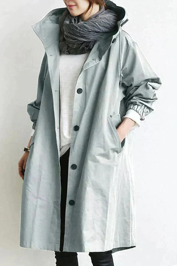 Women's Fashion Long Water-resistant Oversized Urban Protection Raincoat