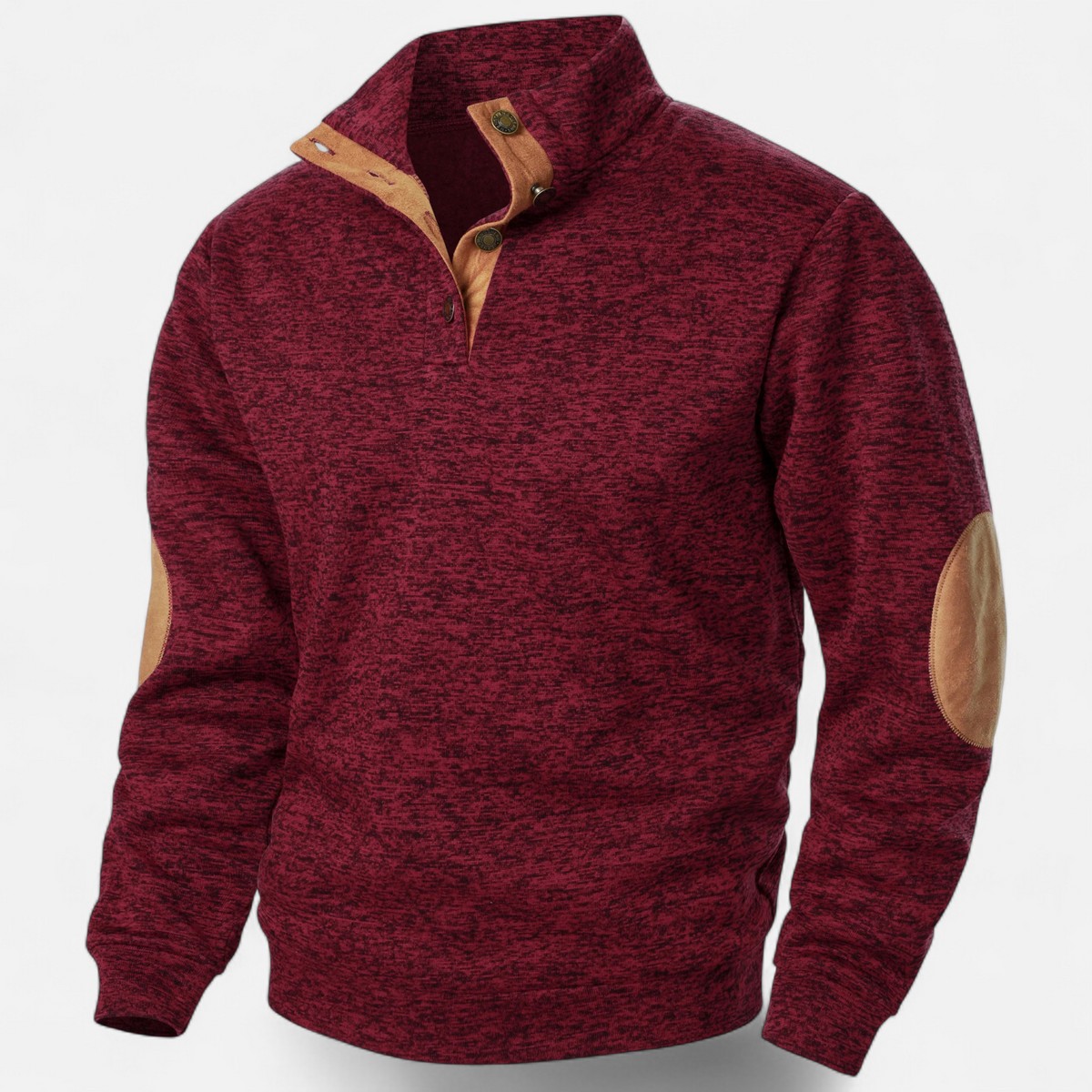 Men’s Knitted Warm Button Jumper with Stand-Up Collar