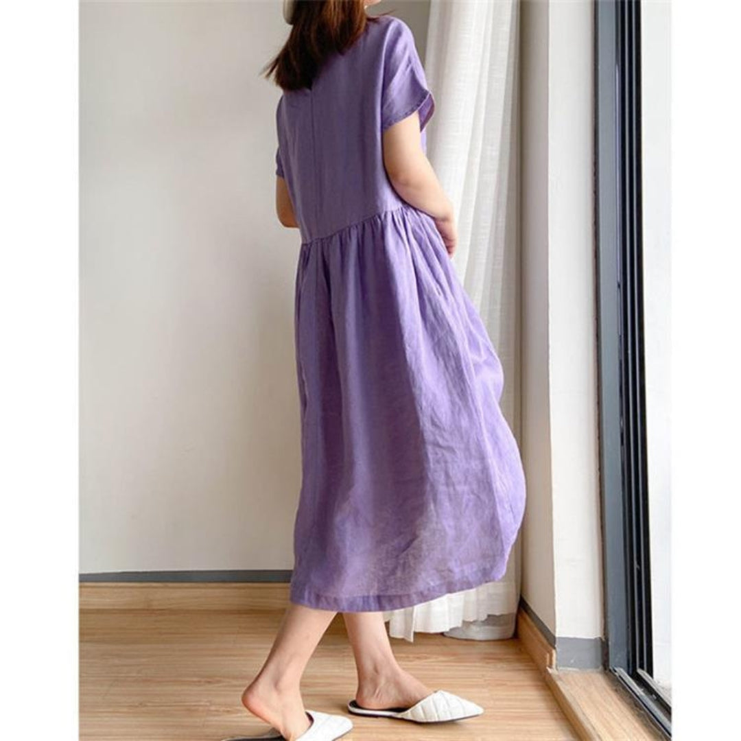 Women's Relaxed Fit Short Sleeve Knee-Length Summer Dress