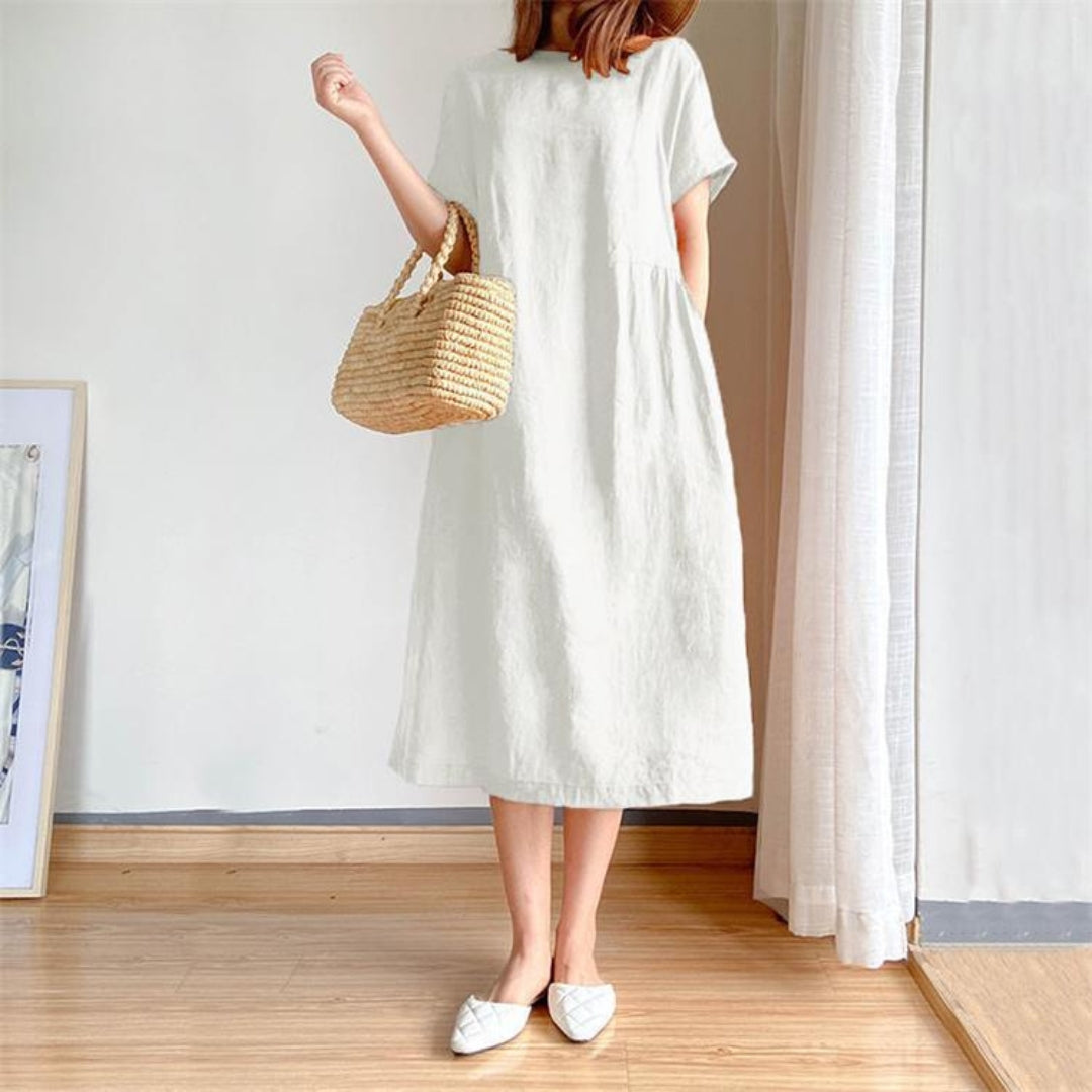 Women's Relaxed Fit Short Sleeve Knee-Length Summer Dress