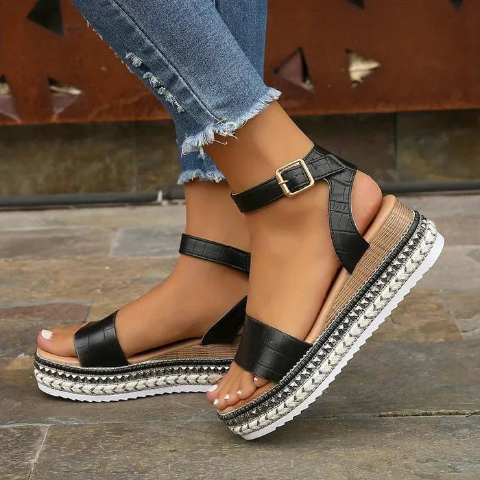 Women's Fashion Platform Sandals with Secure Ankle Strap